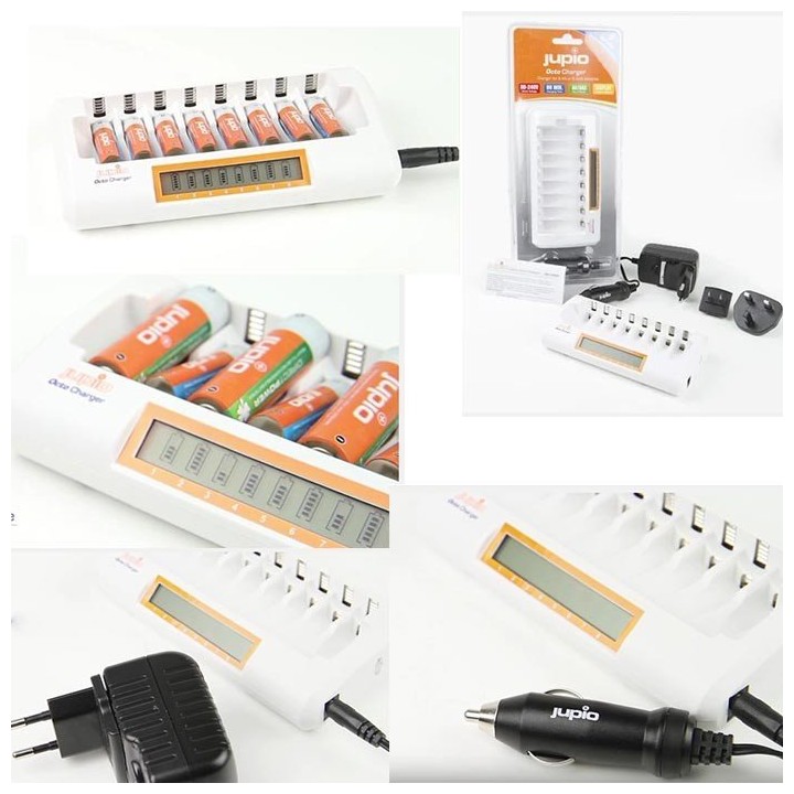 Jupio Carregador Universal  Octo-Charger p/ 8 Baterias AA + AAA