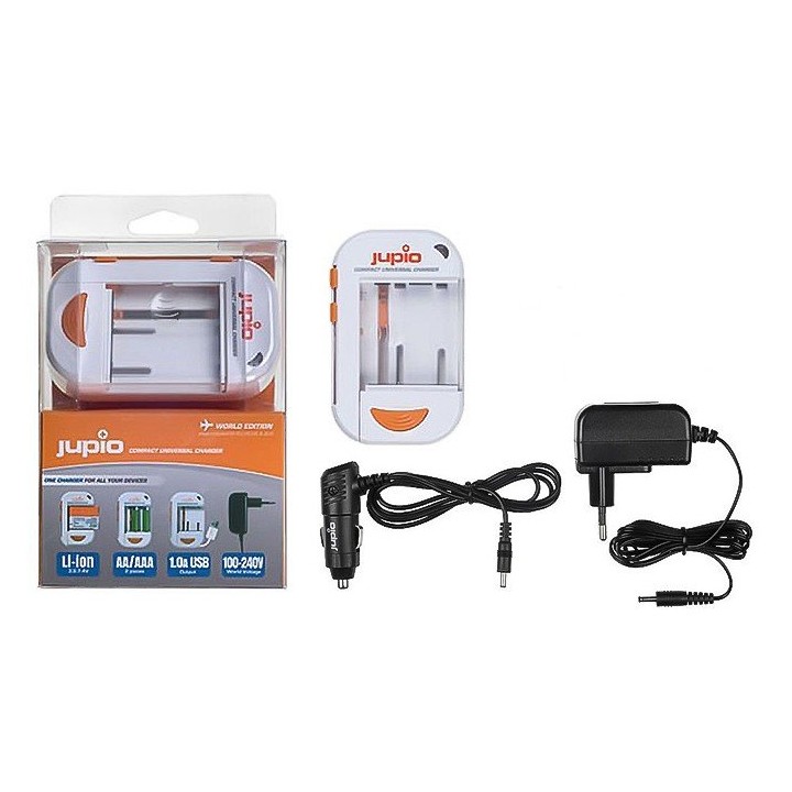 Jupio Carregador Universal p/ Baterias Li-Ion + AA + USB
