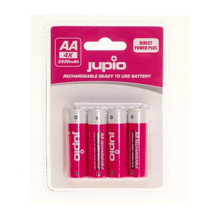 Jupio Pack 4 Pilhas Recarregáveis AA 2500mAh Direct Power