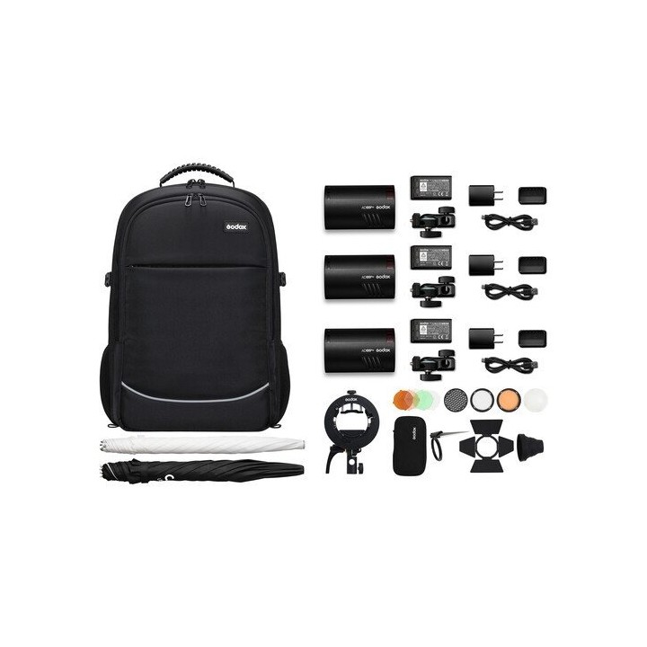 GODOX Kit Triplo Flash de Estúdio AD100 PRO