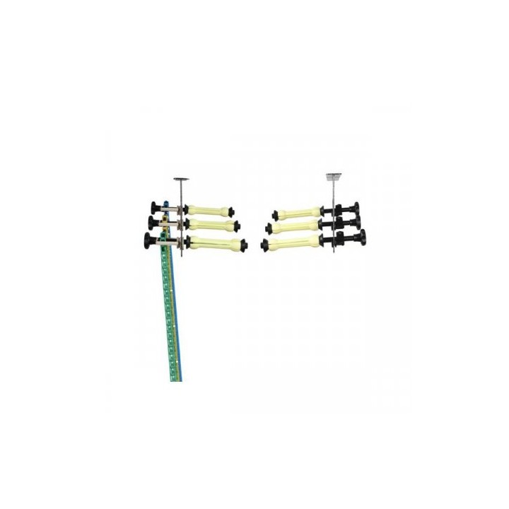 SUPORTE PAREDE OU TECTO P/ 3 FUNDOS + DESENROLADORES