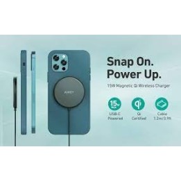 Carregador sem fio AUKEY Aircore 15 W magnético Qi certificado preto