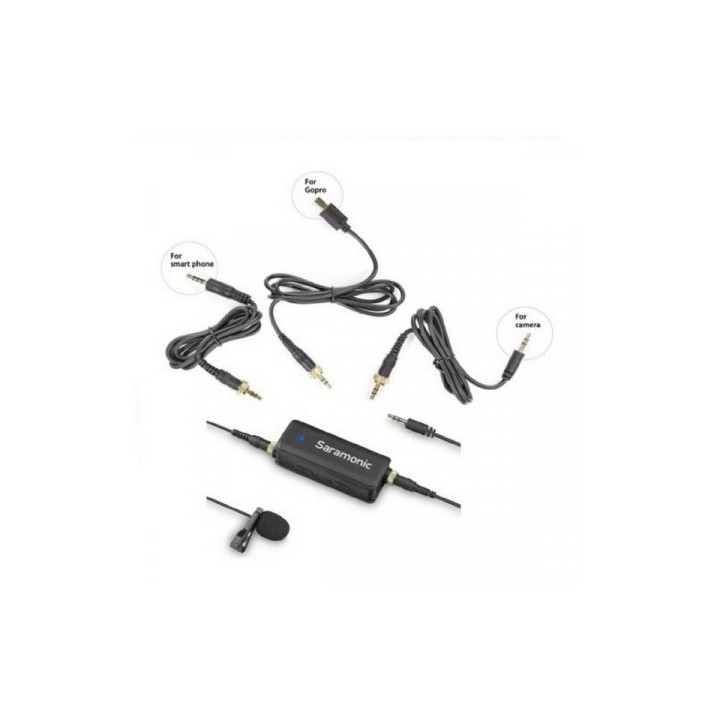 Saramonic dual audio imput lavmic p/ Dslr, gopro, smartphones