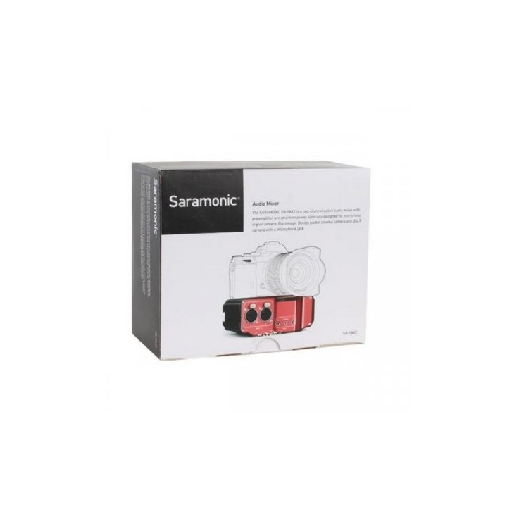 Saramonic adaptador de áudio  SR-PAX2 P/ DSLR, CSC E BLACK MAGIC