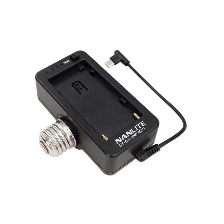Nanlite Adaptador de bateria  npf com casquilho  E27