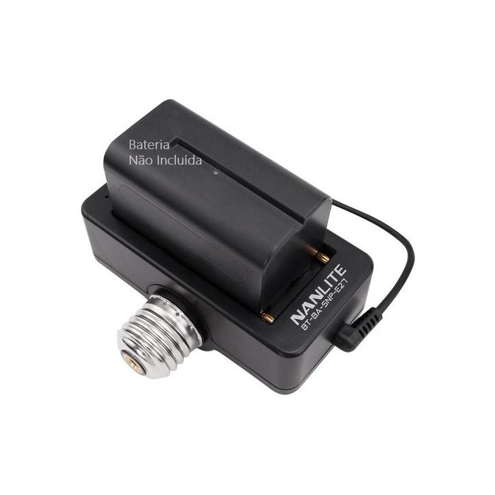 Nanlite Adaptador de bateria  npf com casquilho  E27