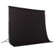 Black fabric background 3x3m