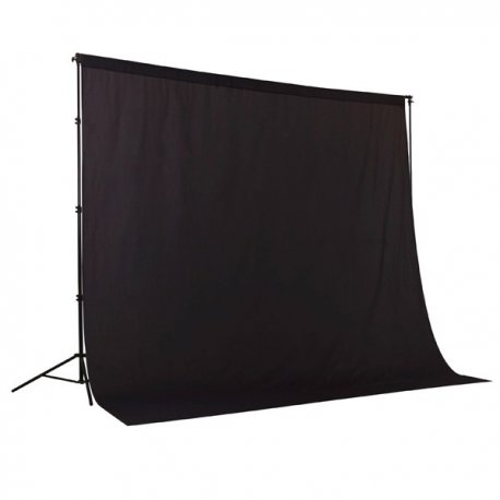 Black fabric background 3x3m